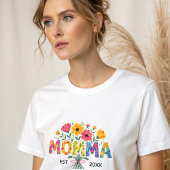 Mama tekst met bloemen Tri-Blend shirt
