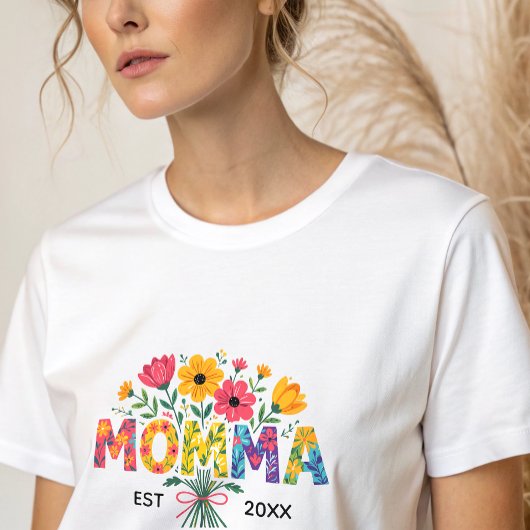 Mama tekst met bloemen Tri-Blend shirt