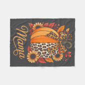 Mama Thanksgiving Leopard Pumpkin Sunflower Coquet Fleece Deken (Voorkant (Horizontaal))