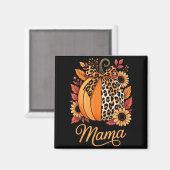 Mama Thanksgiving Leopard Pumpkin Sunflower Coquet Magneet (Voorkant / Achterkant)
