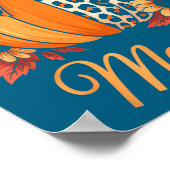 Mama Thanksgiving Leopard Pumpkin Sunflower Coquet Poster (Hoek)