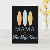 Mama The Big One Surf 1st Birthday Family Matching Kaart (Gele Bloem)