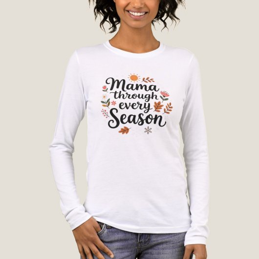 Mama through every season mom appreciation Tri-Blend shirt (Voorkant volledig)
