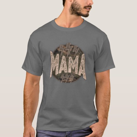 Mama Thunder Lightning Bolt Retro Moeder's T-shirt (Voorkant)