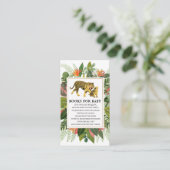 Mama Tiger Botanical Baby shower Book Request Encl Informatiekaartje (Staand voorkant)