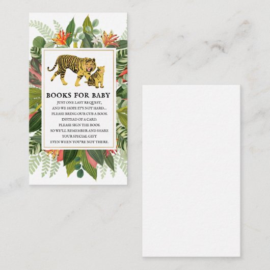 Mama Tiger Botanical Baby shower Book Request Encl Informatiekaartje (Voorkant / Achterkant)