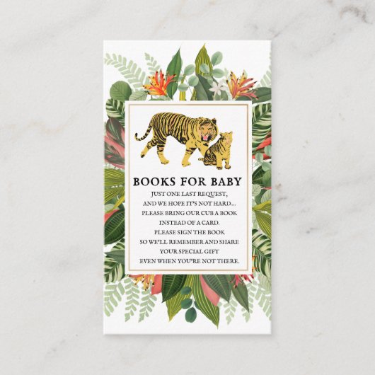 Mama Tiger Botanical Baby shower Book Request Encl Informatiekaartje (Voorkant)
