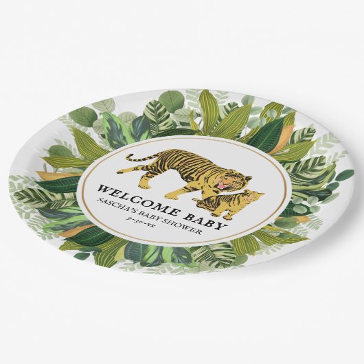 Mama Tiger Botanical Baby shower Paper Bord (Gekanteld)