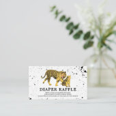 Mama Tiger Neutral Baby shower Diaper Raffle Informatiekaartje (Staand voorkant)
