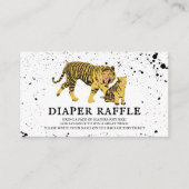 Mama Tiger Neutral Baby shower Diaper Raffle Informatiekaartje (Voorkant)