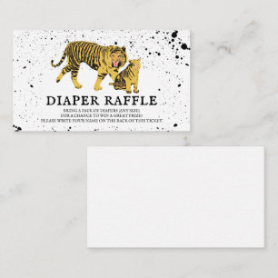 Mama Tiger Neutral Baby shower Diaper Raffle Informatiekaartje