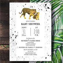 Mama Tiger Neutral Baby shower Invitation