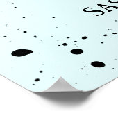 Mama Tiger Paint Splatter Blue Boy Baby shower Poster (Hoek)