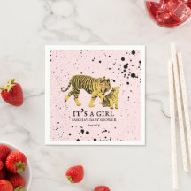 Mama Tiger Paint Splatter Pink Girl Baby shower