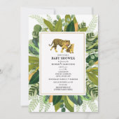 Mama Tiger Tropical Greenery Baby    ShowerInvitat Kaart (Voorkant)