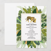 Mama Tiger Tropical Greenery Baby    ShowerInvitat Kaart (Voorkant / Achterkant)