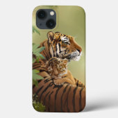 Mama tijger en baby tijger die slaapt Case-Mate iPhone case (Achterkant)