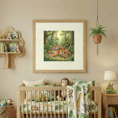 Mama Tijger en Welpen Nursery Poster