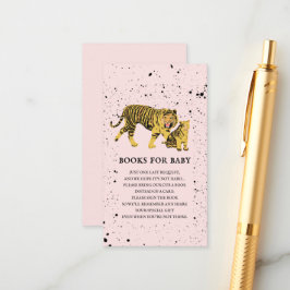 Mama Tijger Roze Meisje Baby shower Boek Aanvraag Informatiekaartje