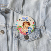 Mama to be baby shower knop met  Graphic Ronde Button 7,6 Cm (In situ)