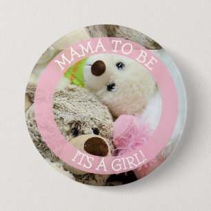 Mama to be, baby shower knop, Teddy Bears Ronde Button 7,6 Cm