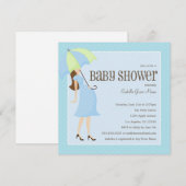 Mama To Be - Blauw | Baby shower uitnodigen Kaart (Voorkant / Achterkant)