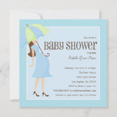 Mama To Be - Blauw | Baby shower uitnodigen Kaart (Voorkant)