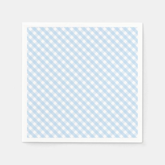Mama to be blauw wit gingham baby shower decor servet (Voorkant)