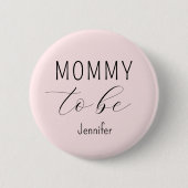 Mama To Be Blue Roze Baby shower Button (Voorkant)