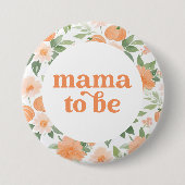 Mama to Be Floral Pumpkin Baby shower Ronde Button 7,6 Cm (Voorkant)