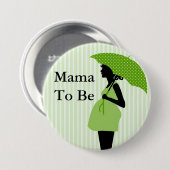 Mama to be Green Thmed Baby shower Button (Voorkant /achterkant)