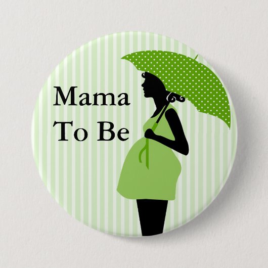 Mama to be Green Thmed Baby shower Button (Voorkant)
