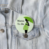 Mama to be Green Thmed Baby shower Button (In situ)