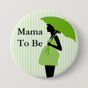 Mama to be Green Thmed Baby shower Button