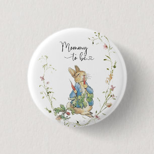 Mama to be-Peter Konijn Wildflower WatercolButton Ronde Button 3,2 Cm