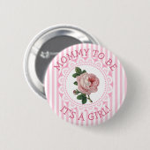 "Mama To Be" Roze  Roos Baby shower Button (Voorkant /achterkant)
