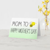 Mama To Be, Schattigee hommel Nieuwe Moederdag Kaart (Gele Bloem)