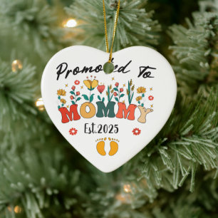 Mama-to-Be-test. 2025: De Keepsake van de Nieuwe M Keramisch Ornament