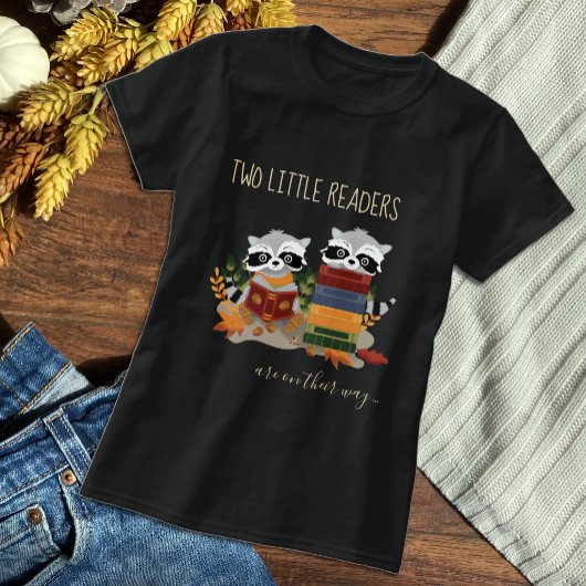 Mama-to-Be Twin Raccoons Readers T-Shirt
