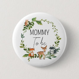 Mama to be - Woodland baby shower Button