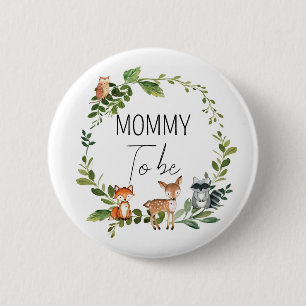 Mama to be - Woodland baby shower Button