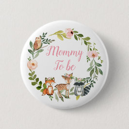 Mama to be - Woodland Roze baby shower Button