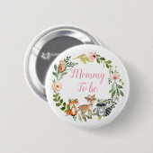 Mama to be - Woodland Roze baby shower Button (Voorkant /achterkant)