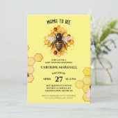Mama To Bee Baby Douche Uitnodigingen (Staand voorkant)