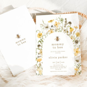 Mama to Bee Baby shower Boho Wildflower Kaart