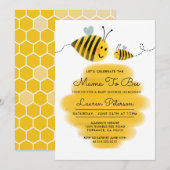 Mama to Bee Baby shower | Bumble Bee Kaart (Voorkant / Achterkant)