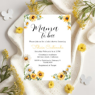 Mama to Bee Baby shower Bumble Bee Theme Kaart