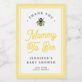  "Mama-to-Bee"-Baby shower honingveer Wijn Etiket (Enkel label)