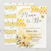 Mama to Bee Baby shower Invitation Kaart (Voorkant / Achterkant)