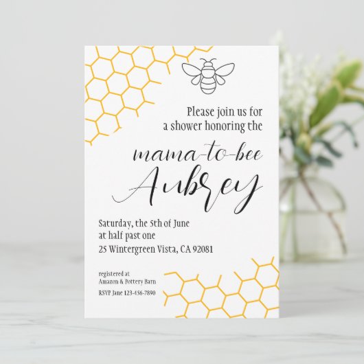 Mama-to-bee Baby shower Kaart (Staand voorkant)